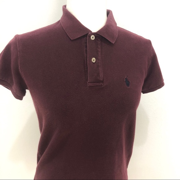 RALPH LAUREN Classic Mesh Cotton Red Polo Shirt XS - Picture 9 of 10